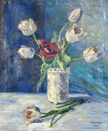 Flower still life by Hedwig Dame - Auction record, sale price, and art valuation. Compare with similar artists and explore comparable artworks.