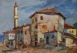 Sample artwork by Jean Cheller (1911 - 1952), known for urban landscapes, structured simplifications, expressionism - View similar artists and auction records