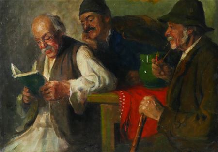 Sample artwork by Andor G Horvath (1876 - 1966), known for figure, human genre painting - View similar artists and auction records