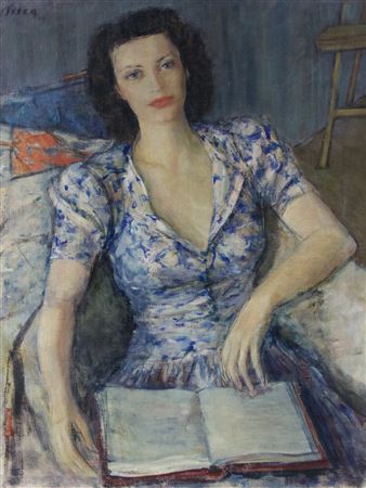 Sample artwork by Dimitri Berea (1908 - 1975), known for female figure and portrait painting-celebrities - View similar artists and auction records