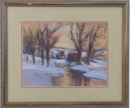 Impressionist winter landscape