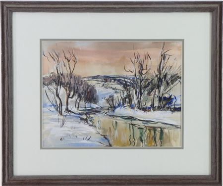 Impressionist winter landscape