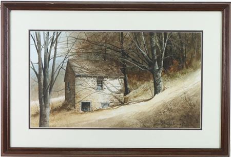 Landscape of an old stone building
