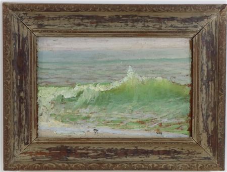 Coastal landscape with crashing waves