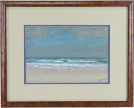 Coastal landscape of beach and crashing waves