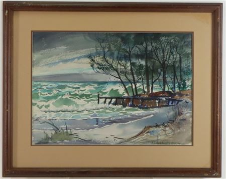 Stormy coastal landscape