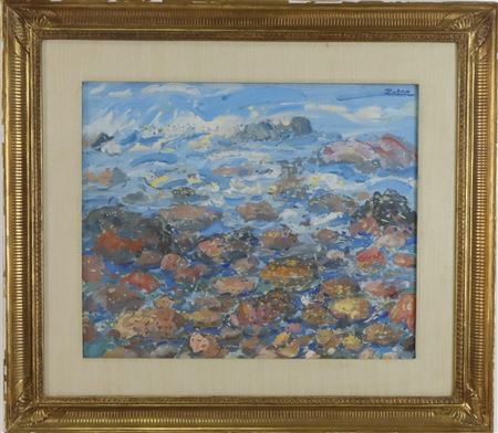 Coastal scene with a view of the rocks