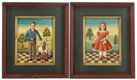 Complementing pair of children portraits.