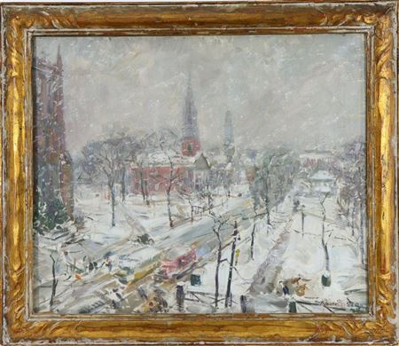 Impressionist winter landscape