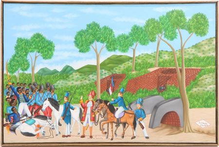 There was a battle between Haiti and the French. the Haitian General's horse was killed and it was such a valiant fight that everyone applauded and the French gave the loosing General another horse