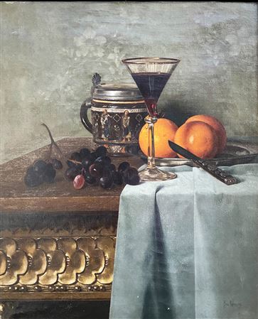 Still life with jug, wine goblet, oranges and grapes by Paul Preyer - Auction record, sale price, and art valuation. Compare with similar artists and explore comparable artworks.