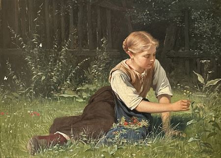 Mädchen auf der Wiese by Léon Pohle - Auction record, sale price, and art valuation. Compare with similar artists and explore comparable artworks.