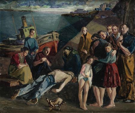 "Boceto de el pescador muerto", c. 1954