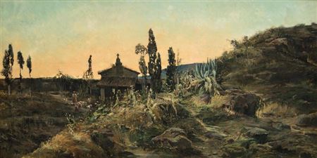 "Valencian field at dawn with shepherdess and sheep" by Antonio Gomar Y Gomar - Auction record, sale price, and art valuation. Compare with similar artists and explore comparable artworks.