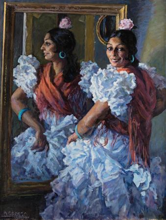 "Joaquina before the mirror"