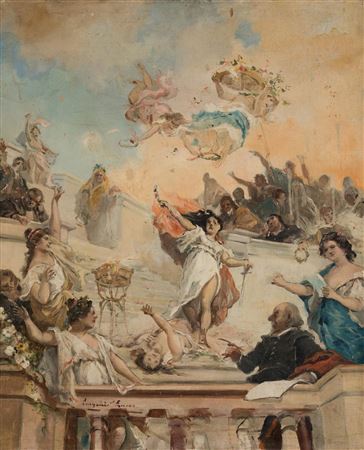 Pair: Sketches for the ceilings of the music room and the comedy room of the Parque Florido palace, by Don Jose Lazaro Galdiano” by Eugenio Lucas Y Villaamil - Auction record, sale price, and art valuation. Compare with similar artists and explore comparable artworks.