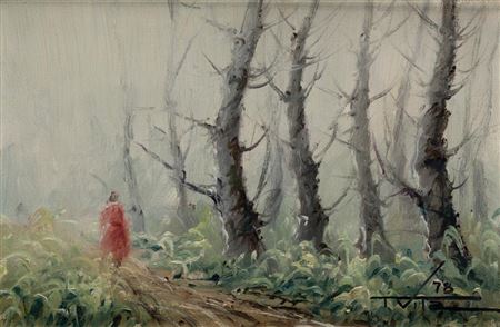 Wooded path with female figure by Thomas Vila - Auction record, sale price, and art valuation. Compare with similar artists and explore comparable artworks.