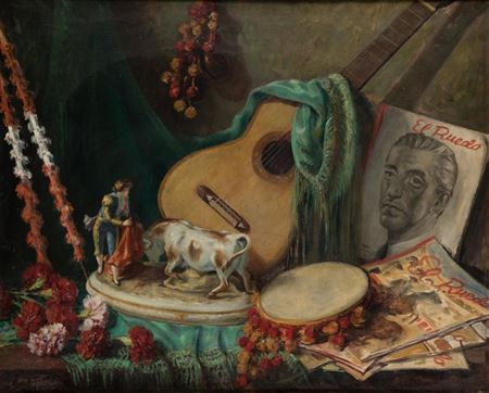 Bullfighting still life by Antoni Vidal Rolland - Auction record, sale price, and art valuation. Compare with similar artists and explore comparable artworks.