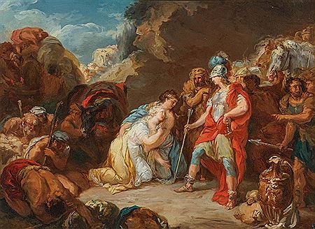Design for Abigail, prostrating herself before King David, 1779