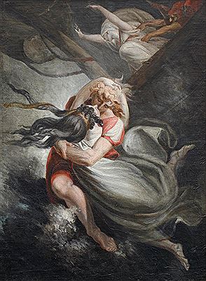 Amanda/Rezia throws herself into the sea with Hüon, Fatime is held back by force, 1804/1805