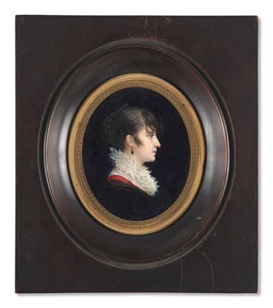 Portrait of a young lady in profile