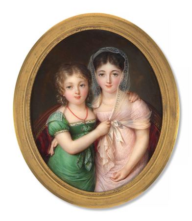 Two young girls embracing, one in a green dress and the other in a pink dress by Louis Marie Autissier - Auction record, sale price, and art valuation. Compare with similar artists and explore comparable artworks.