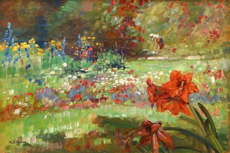Peasant woman in the garden