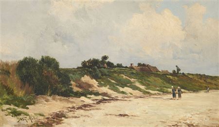 Landscape with Peasant Women [1878.-1880.] by Nikola Masic - Auction record, sale price, and art valuation. Compare with similar artists and explore comparable artworks.