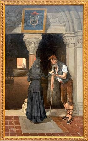 The alms (probably shows scene near the Church in Santa Tecla, El Salvador)