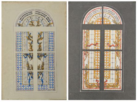 Lot of 2 designs of stained glass windows