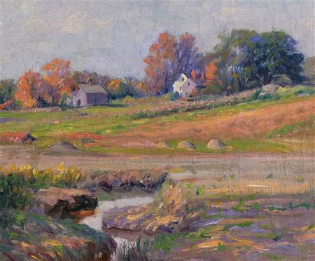 New Hampshire Landscape with Stream