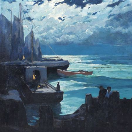 Coastal night scene
