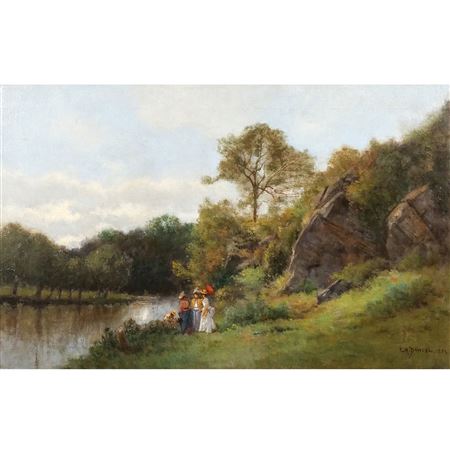 Elegantes au Bord de la Riviere
