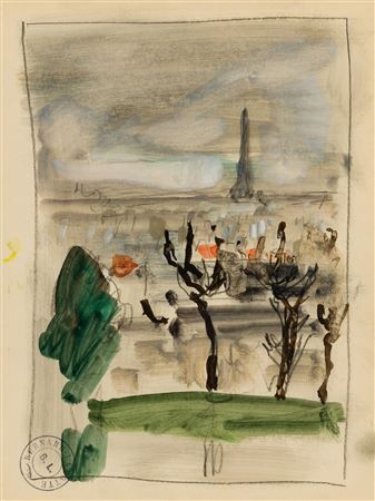 Paris Scene with Eiffel Tower
