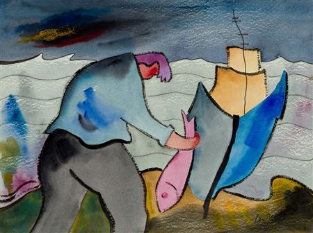 Man with Pink Fish