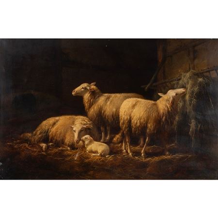 Sheep in Barn