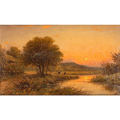 Pastoral Sunset Landscape