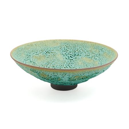Lava Glaze Pottery Footed Bowl