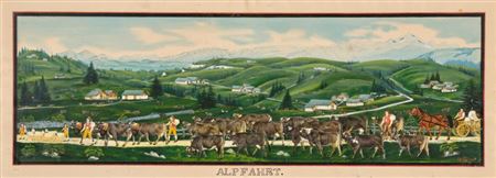 Alpfahrt by Gottlieb Feurer - Auction record, sale price, and art valuation. Compare with similar artists and explore comparable artworks.