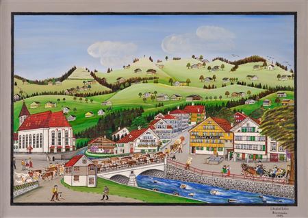 Alpfahrt durch Appenzell by Johann Baptist Zeller - Auction record, sale price, and art valuation. Compare with similar artists and explore comparable artworks.