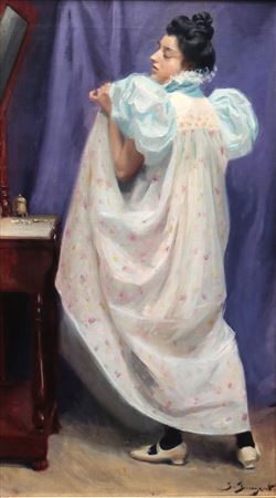 Young man in a dressing table