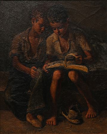 Children reading by Enrique Porta Maestre - Auction record, sale price, and art valuation. Compare with similar artists and explore comparable artworks.