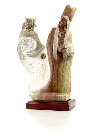 Indian Maidens Alabaster Sculpture