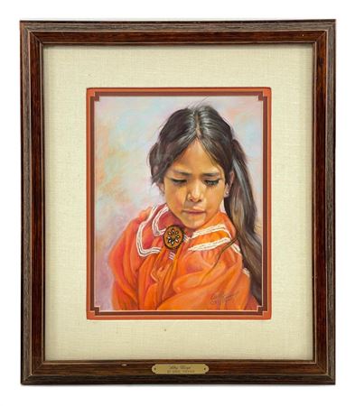Sample artwork by Carolyn Theroux (1930 - 2021), known for portrait, indian children - View similar artists and auction records