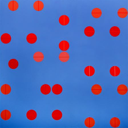 Ronds rouges sur bleu, 1968