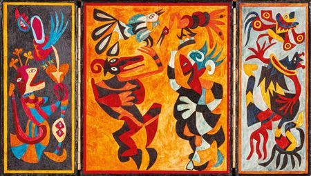 Sample artwork by Claudine Goux (Born 1945), known for imaginary beings, influenced by gauguin and cubism - View similar artists and auction records