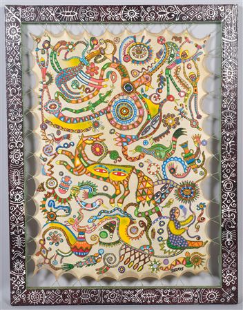 Untitled abstract Tribal composition by Abderrahim Trifis - Auction record, sale price, and art valuation. Compare with similar artists and explore comparable artworks.
