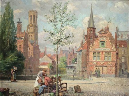 Bruges, quai du Rosaire, 1915