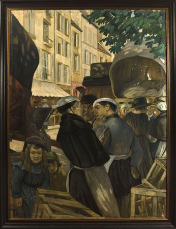 "Normandy, discussion at the market"