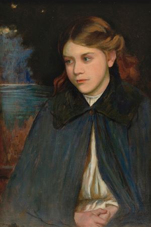 Portrait of a Girl 24 3/8 x 16 3/8 in. (61.9 x 41.6 cm.)